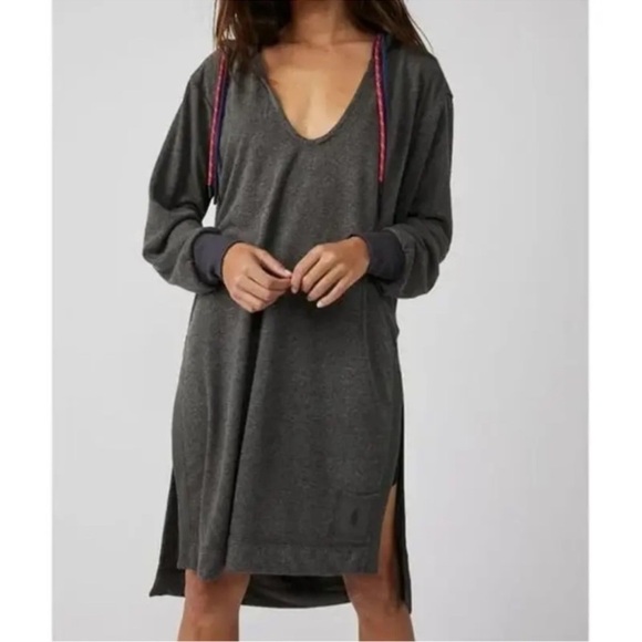 Free People Movement Womens Feel Good Layer Longline Hoodie Dress Tunic Size XL - Picture 2 of 16